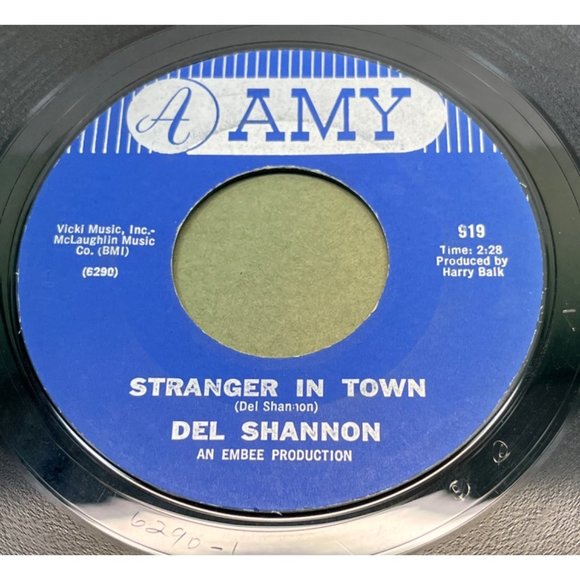 Del Shannon Over You / Stranger in Town 45 Rock n Roll Amy 919 - Picture 2 of 4